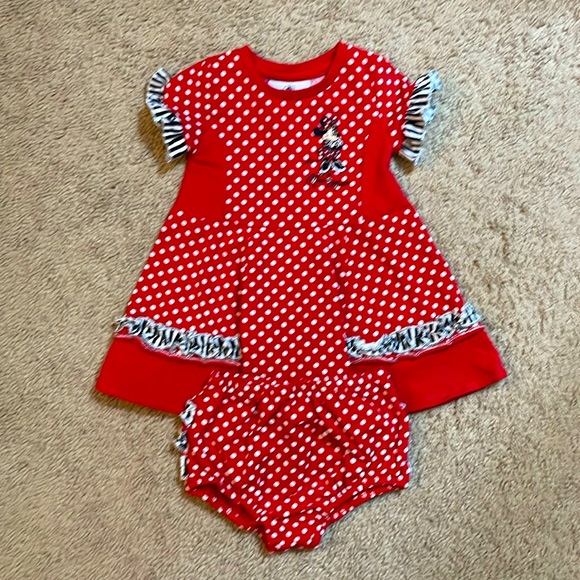 Adorable Disney Parks Baby Girl Minnie Mouse dress, 6 mo., very gently used. - Picture 1 of 8